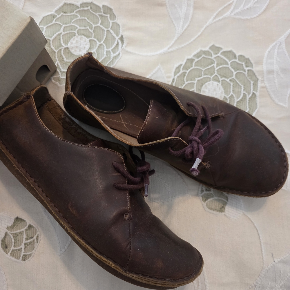 Women's Casual Brown Leather Lace-Up Shoes
